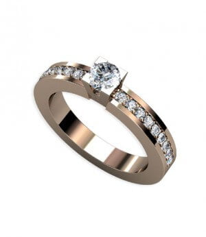 förlovningsring rödguld diamanter