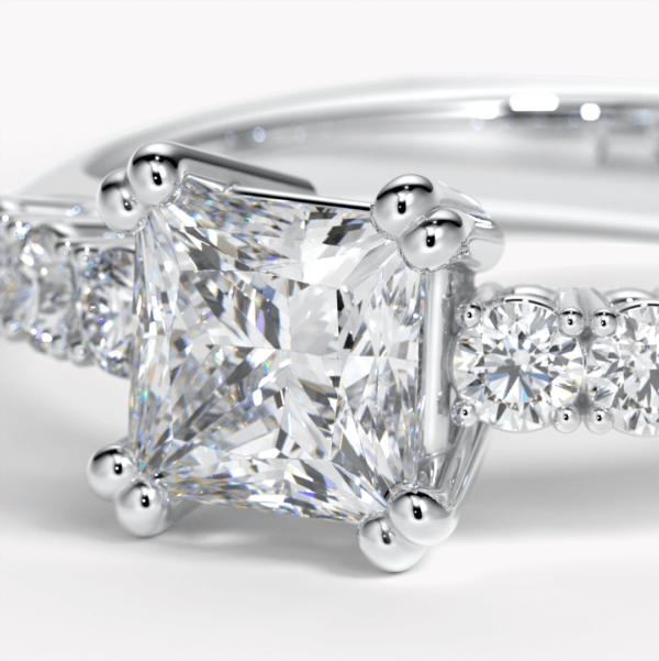 klassisk ring i vitguld