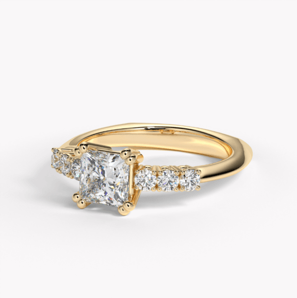 förlovningsring gultguld med diamant