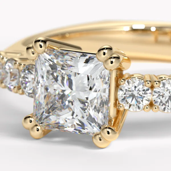 förlovningsring rödguld med diamant