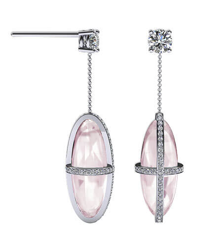 örhängen vitguld rosenkvarts