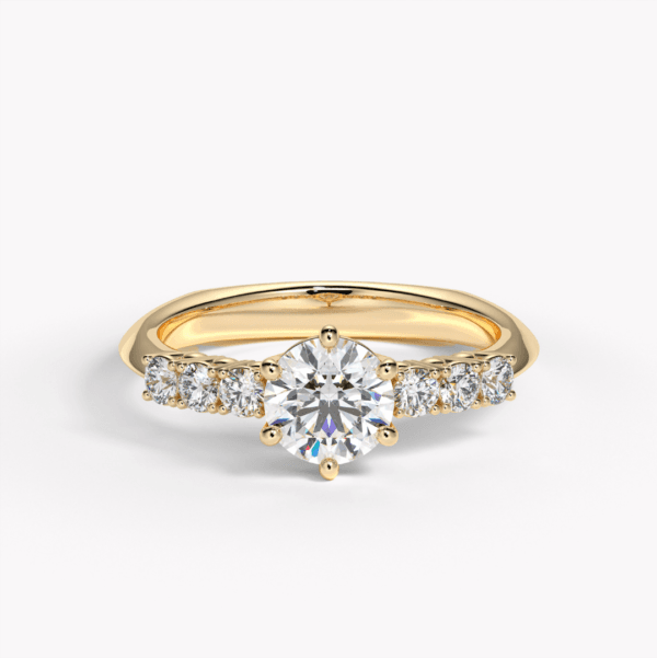 ring i gult guld med diamant