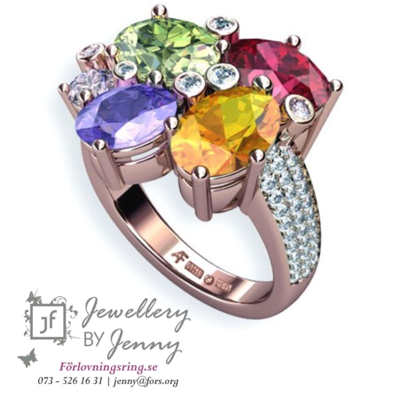 designa egen ring färgstenar